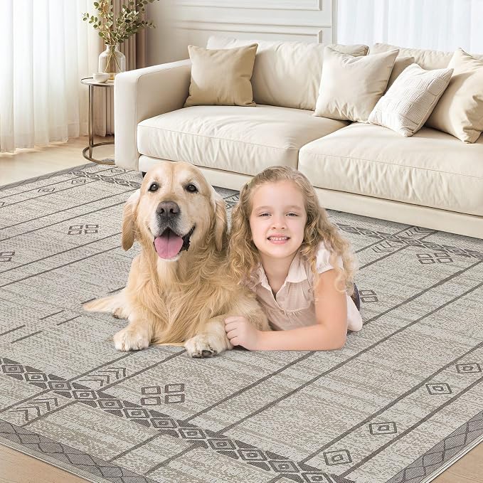 cotiled 5x7 Area Rug Living Room: Washable Boho Rugs - Image 5