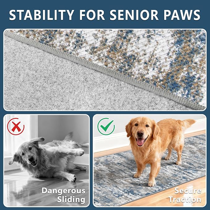 Non Slip Floor Runners for Dogs 2.6x14 Washable Runner Rug Abstract, Joint - Image 9