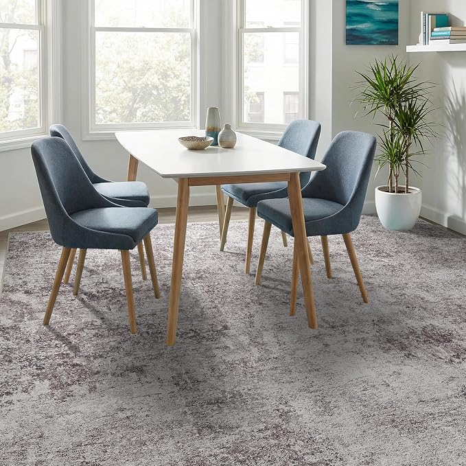 7 Square Area Rug: Washable Low Pile Carpet by Puino
