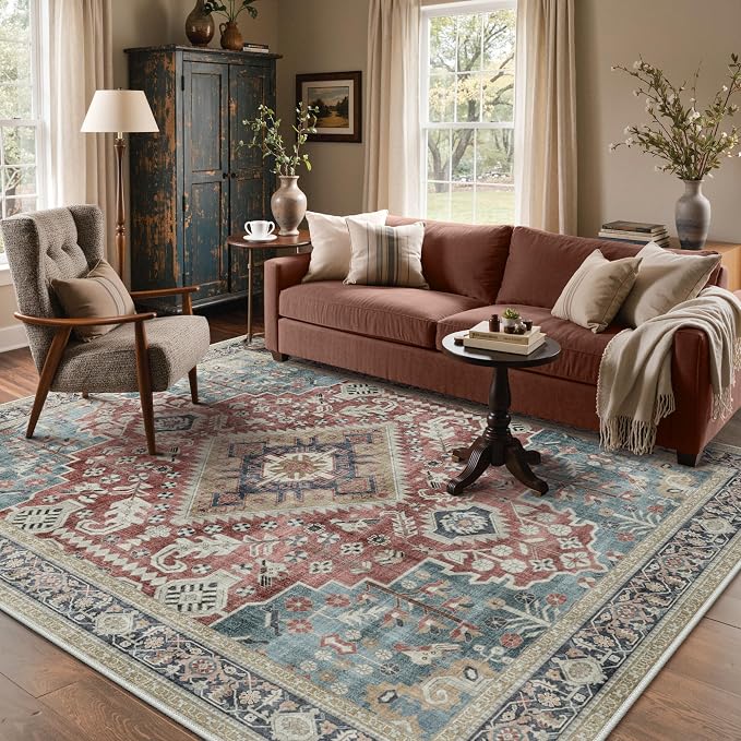 GENIMO 5X7 Washable Vintage Area Rugs - Image 2