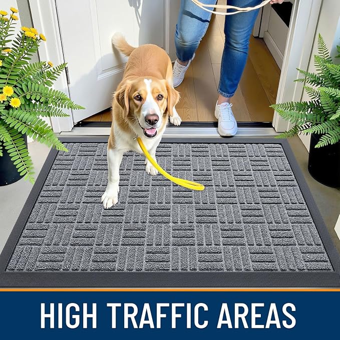 OLANLY Front Door Mat Outside Entrance 71x47, Heavy Duty Sturdy Natural Rubber - Image 5