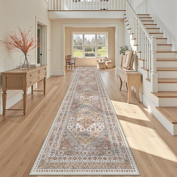 3x18 Runner Rug for Hallway, Non-Slip Long Kitchen Mats for Floor, Vintage - Image 4