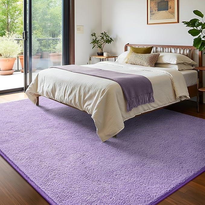 Keeko 4x6 Purple Area Rugs for Bedroom, Soft Modern Living Room Rug Indoor Non - Image 6
