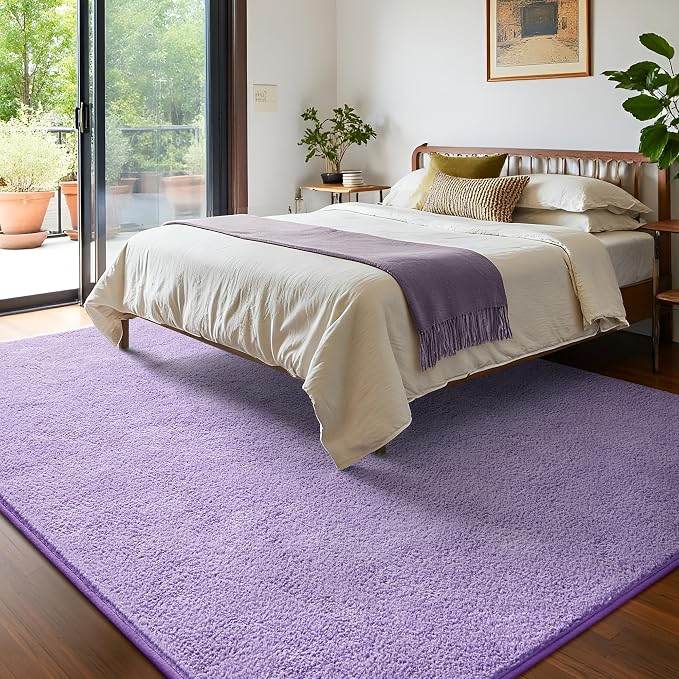 Keeko 5x7 Purple Area Rugs for Bedroom, Soft Modern Living Room Rug Indoor Non - Image 4