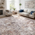 Abstract 10x14 Washable Rug: Modern Non Slip Area Rug Soft Carpet Foldable by Puino