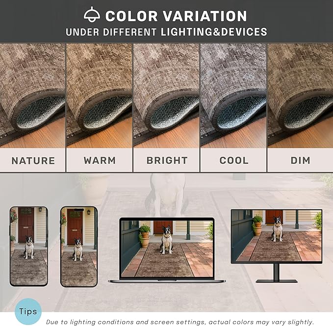 Hazo Haus Boho Brown Living Room Rug 7x9 - Image 3