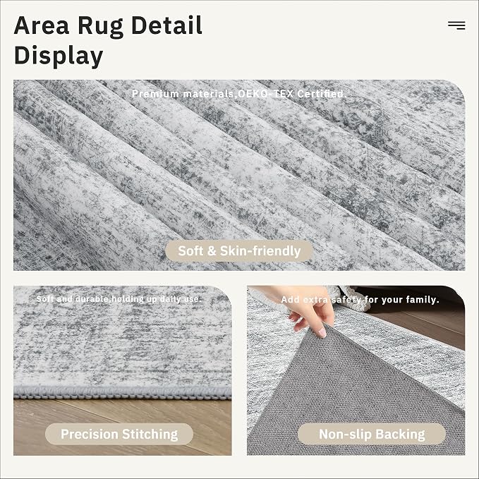 Runner Rug 2'6" x 10' Washable Non-Slip Runner Rugs - Image 7