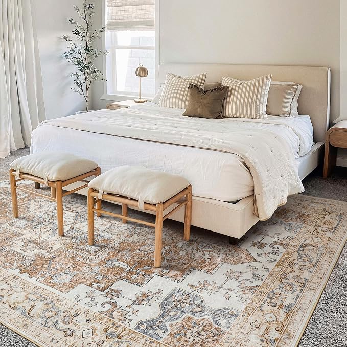 GENIMO 6x9 Area Rugs for Living Room, Machine Washable Non Slip Rugs, Low Pile - Image 3