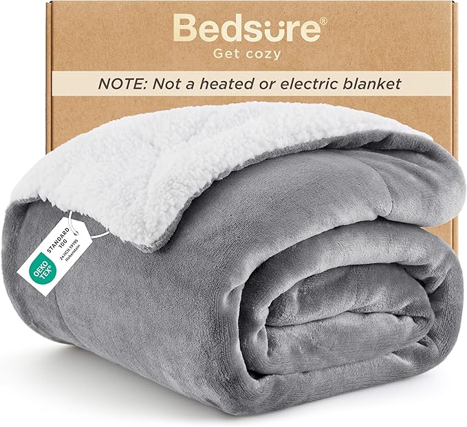 Bedsure GentleSoft Sherpa Fleece Twin Blanket by BEDSURE