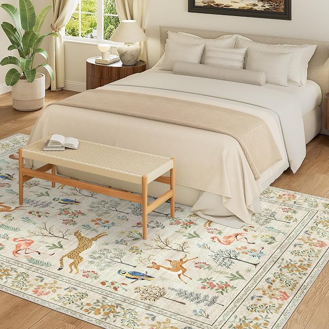 DUKINO 6x9 Rug, Washable Animal Living Room Rug - Image 3