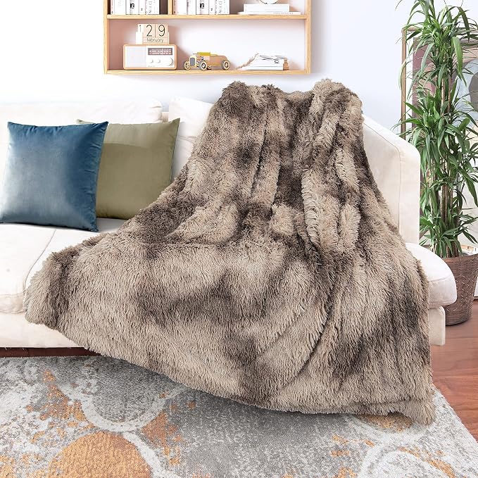 Tuddrom Decorative Extra Soft Faux Fur Blanket Queen Size 80" x 90", Solid by Tuddrom
