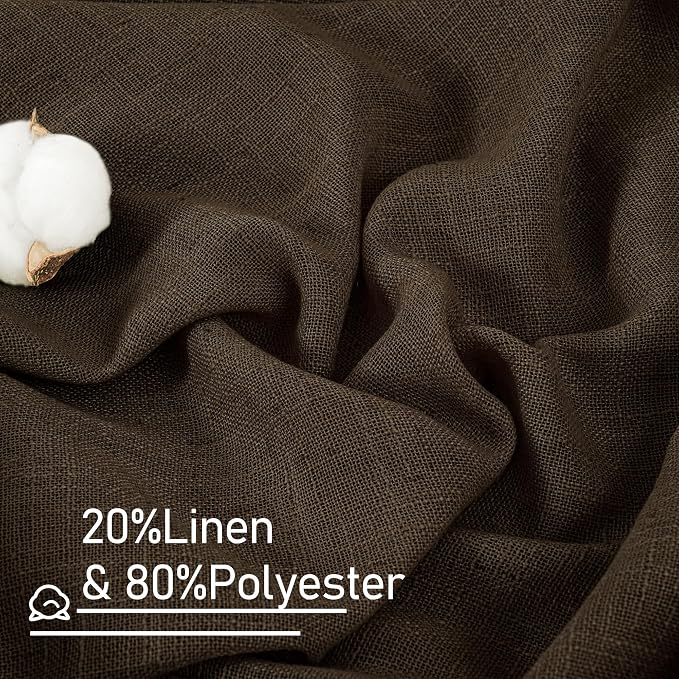 LAMIT Dark Brown 72 inch Linen Curtains - Image 3