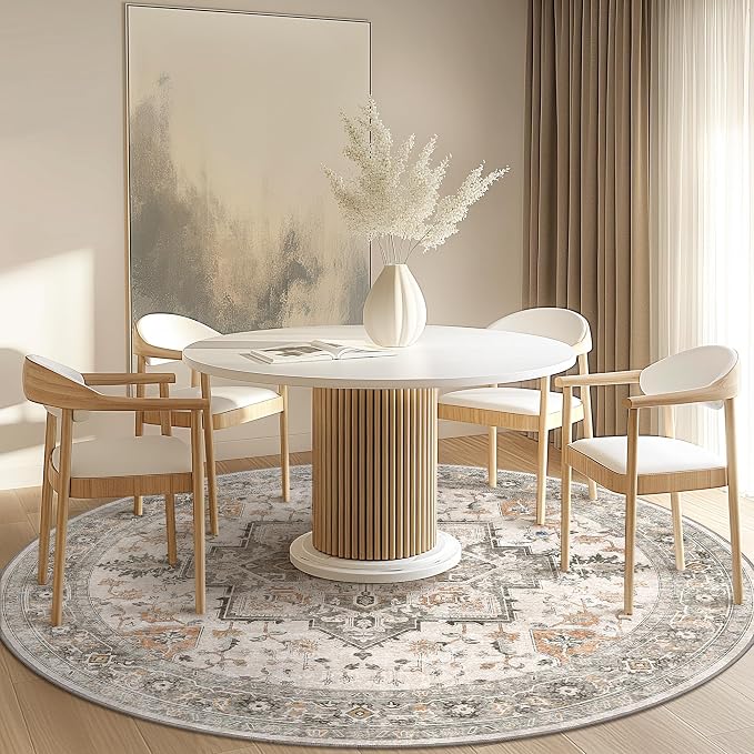 GENIMO 6FT Round Area Rugs for Living Room, Circle Rugs Machine Washable Low - Image 3