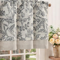 jinchan Linen Valance Curtain Farmhouse Floral Printed Small Window Curtain by JINCHAN