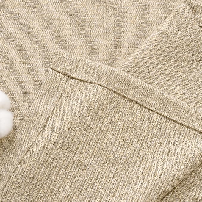 BGment 95 Inch Length Beige Linen Curtains - Image 8
