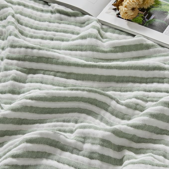 EMME Cotton Muslin Large Throw Blanket Couch Breathable Gauze Soft Lightweight by EMME