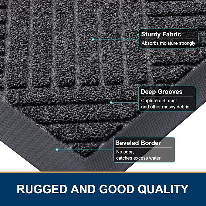 Smiry Front Door Mat Outside Entrance, Heavy Duty Outdoor Indoor Mat, Natural - Image 5
