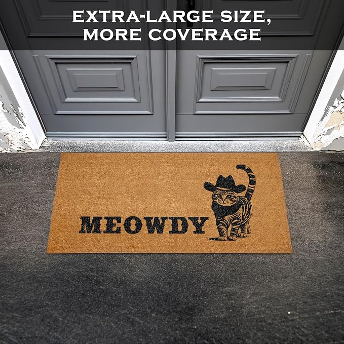 MAINEVENT Meowdy Long Door Mat 48x24 Inch, Oversized Cat Welcome Mat - Image 4