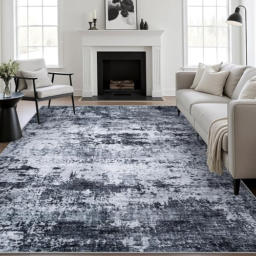 10x12 Area Rug Living Room Rug: Washable Modern Abstract Soft Thin Rug Indoor by FXRHLP