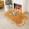 Fluffy Faux Fur Rug Brown Sheepskin Area Rug, 4x6 Ft Ultra Soft Shaggy Plush Rug by CKLZSAY