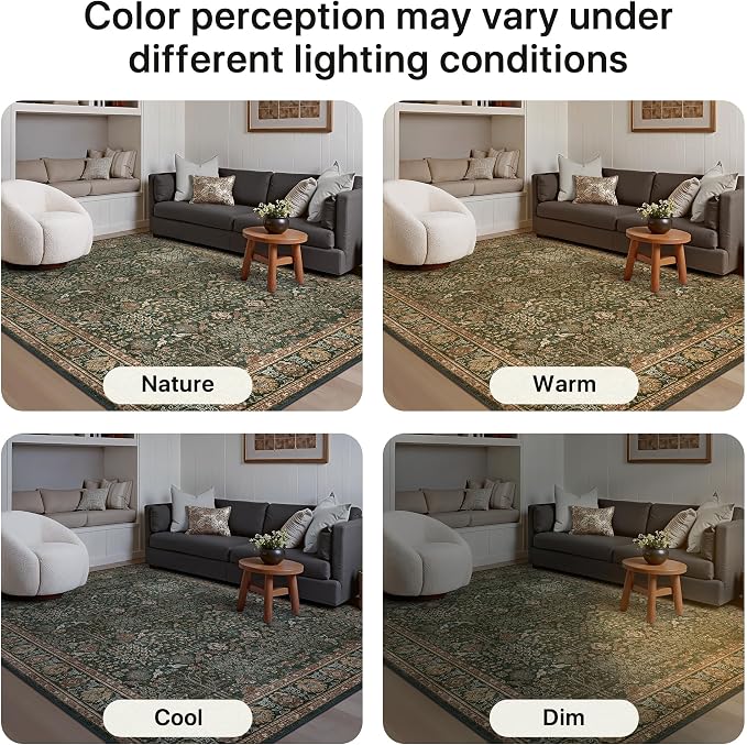 Bavni Washable Rugs 3x5-Machine Washable Rug Lightweight Low Pile, Vintage - Image 8