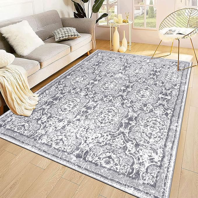 Vaukki Living Room Rug, Vintage Shaggy Soft Laundry Rug, Non Slip Kitchen Area - Image 7