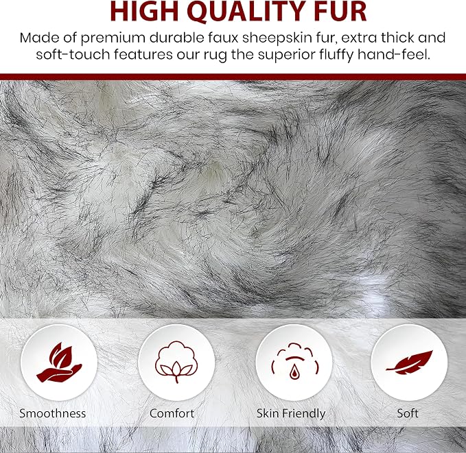 Free Shape Luxury Soft Fluffy Shag Area Rug Triple Side by Side 3'x6', 90x180cm - Image 2