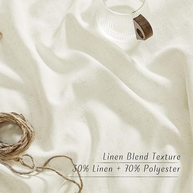 NICETOWN Thick Linen Bedroom Curtains 90 inches Long, Grommet Privacy Assured - Image 4