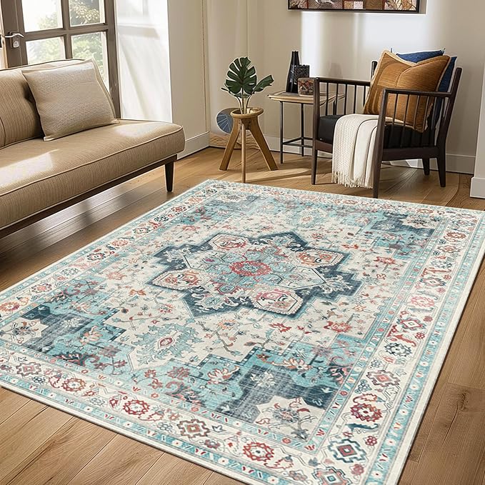 GENIMO 8x10 Area Rugs for Living Room, Machine Washable Non Slip Rugs, Low Pile - Image 10