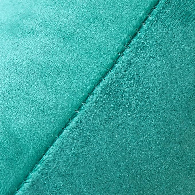 NiNi ALL Decorative Throw Pillow Covers Velvet 22x22 Inch Pack of 2 Aqua Green - Image 5