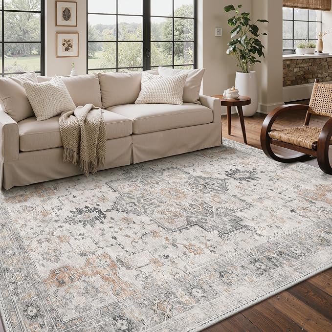 GENIMO 4x5 Area Rugs for Living Room, Machine Washable Rug, Non Slip Indoor - Image 2