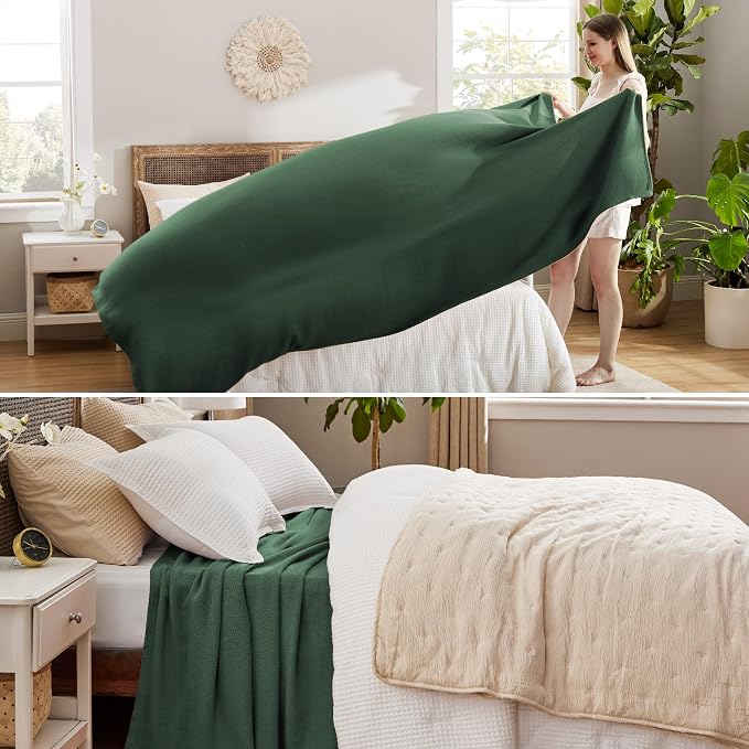 Bedsure GentleSoft 100% Cotton Blanket King Size - Image 4