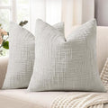 decorUhome Light Grey Chenille Euro Sham Throw Pillow Covers 22x22 Set of 2 by decorUhome
