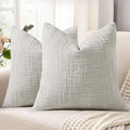 decorUhome Light Grey Chenille Throw Pillow Covers 20x20 Set of 2 Textured Soft by decorUhome