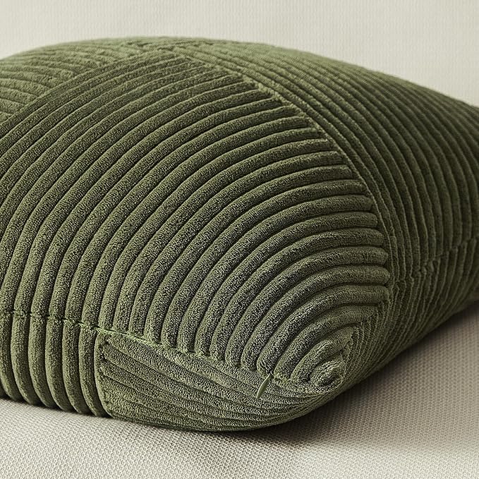 Topfinel Set of 2 Olive Green Decorative Throw Pillow Covers 22x22 Inches - Image 2