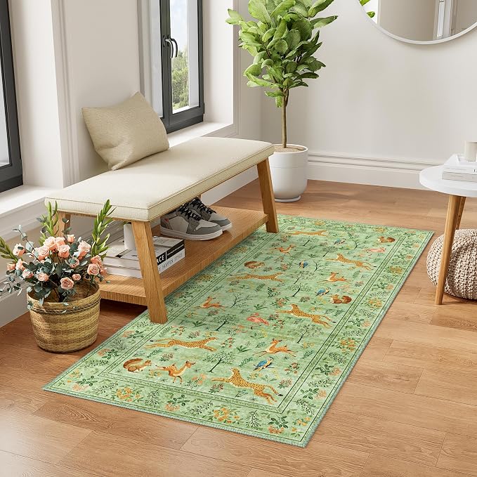 DUKINO 2x4 Rug for Hallway, Washable Kitchen Runner Rug - Image 2
