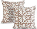 Ridhi Block Print Oak Brown Pillow Cover 18" x 18" Decorative Couch Pillows by Ridhi