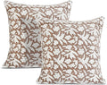 Ridhi Block Print Oak Brown Pillow Cover 20" x 20" Decorative Couch Pillows by Ridhi