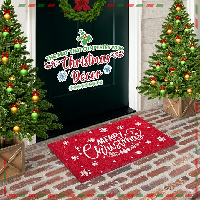 LuxUrux Merry Christmas Door Mat Outdoor 30x17 Inch - Image 6