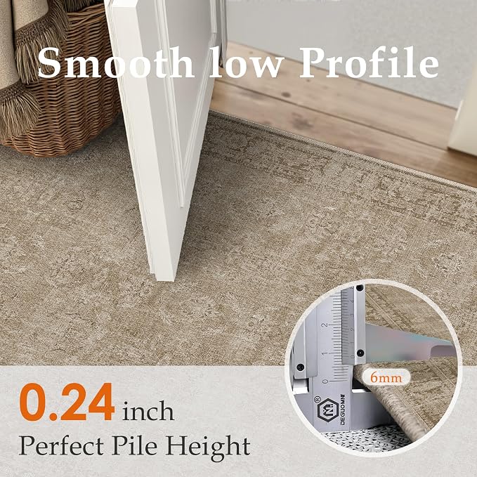 PureCozy 2x8 Light Brown Area Rug Runners - Image 3