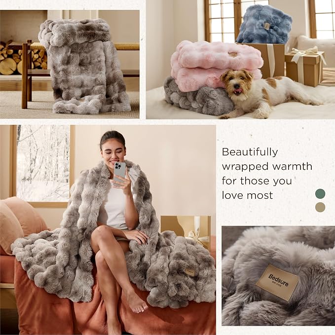 Bedsure GentleSoft Fluffy Fuzzy Twin Blanket, Soft Cozy Fleece Faux Fur Blanket - Image 5
