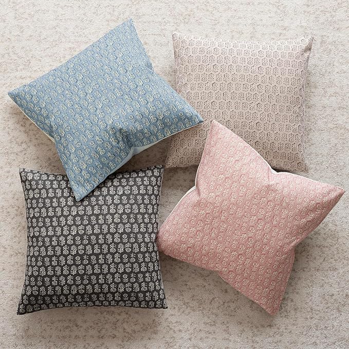Foindtower Set of 2 Decorative Neutral Floral Print Throw Pillow Covers Vintage - Image 5
