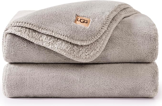 UGG Whitecap Fleece Throw Blanket, Soft Fluffy Blankets by UGG