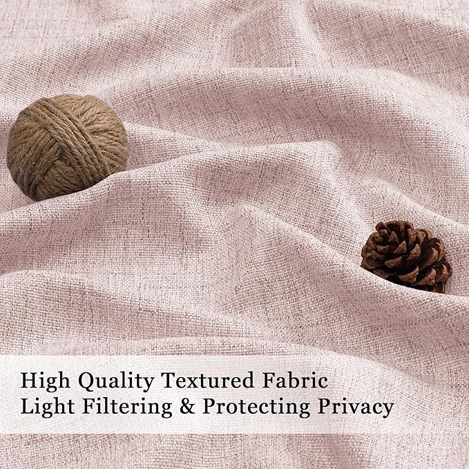 OWENIE Blush Pink Valances for Windows 1 Pcs 20 Inch Length, Light Filtering - Image 2