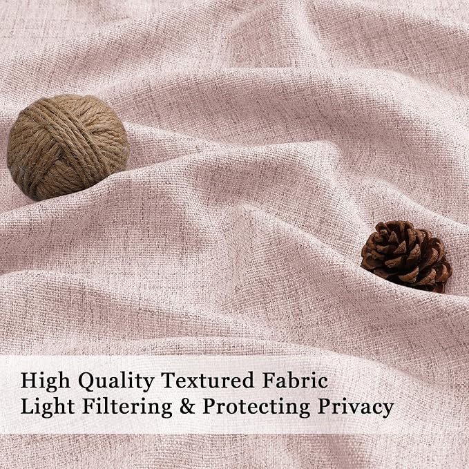 OWENIE Blush Pink Valances for Windows 1 Pcs 24 Inch Length, Light Filtering - Image 2