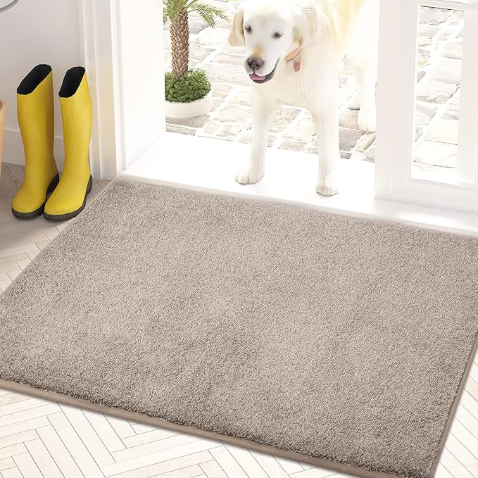 PURRUGS Dirt Trapping Door Mat 24" x 35.5", Non-Slip Machine Washable Entryway by PURRUGS