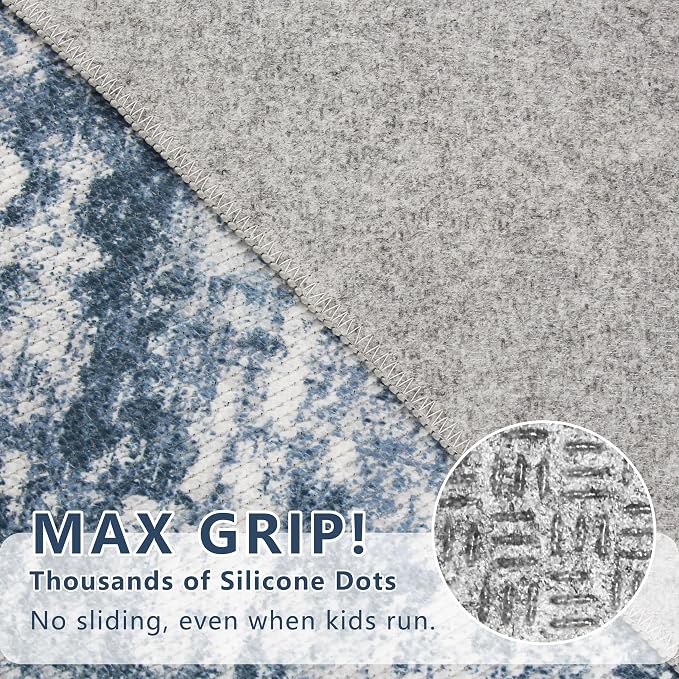 Runners for Hallways Ultra Non-Slip 2x4 Washable Kitchen Rug Abstract Tear and - Image 7