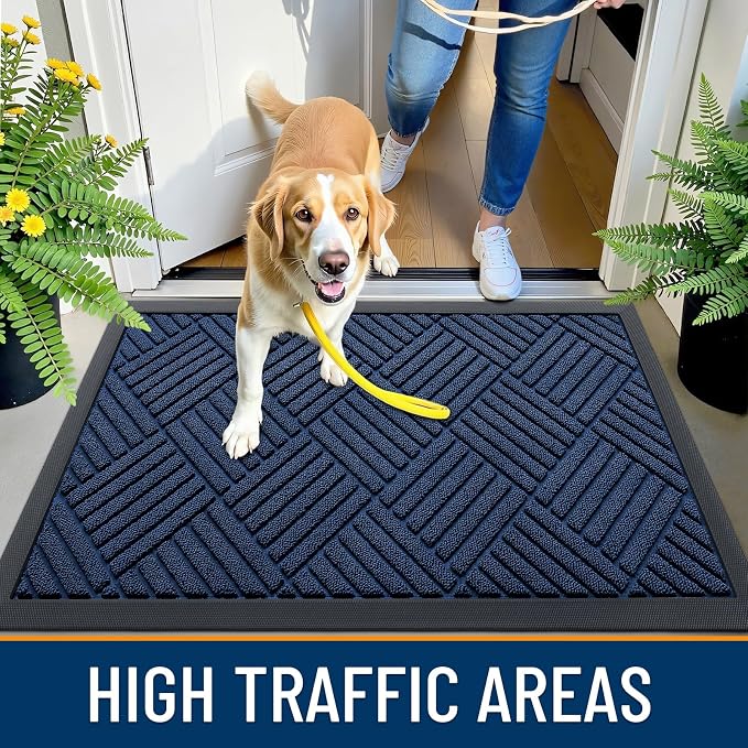 OLANLY Front Door Mat Outside Entrance 59x23, Heavy Duty Sturdy Natural Rubber - Image 5