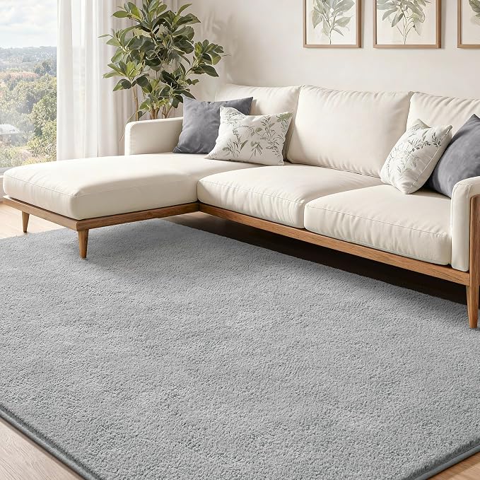Keeko 4x6 Grey Area Rugs for Bedroom, Soft Modern Living Room Rug Indoor Non - Image 5