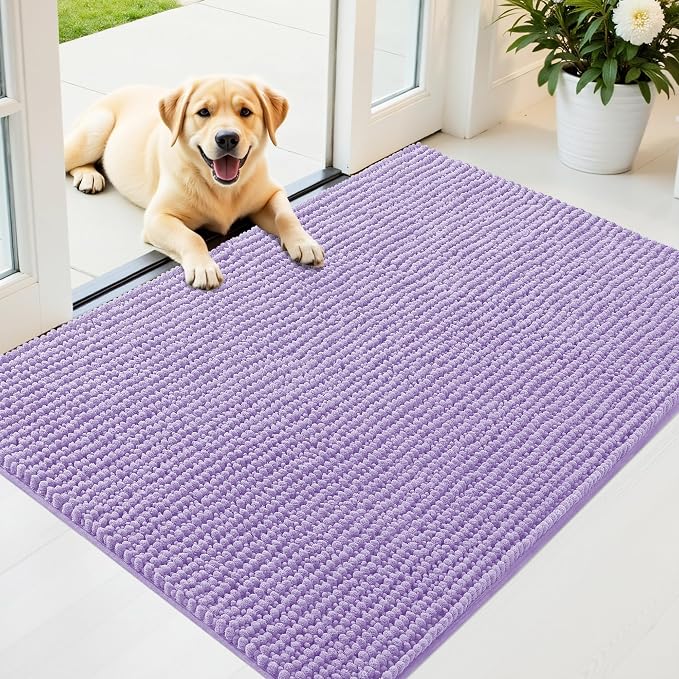 OLANLY Dog Door Mat for Muddy Paws 44x32, Ultra Absorbent Chenille Mud Doormat by OLANLY